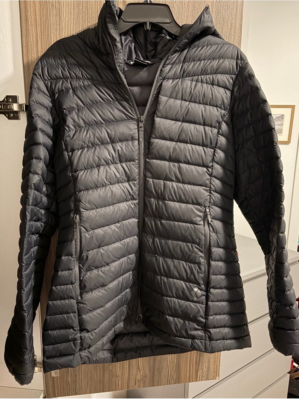 Black Diamond Women's Black Quilted Hooded Puffer Jacket